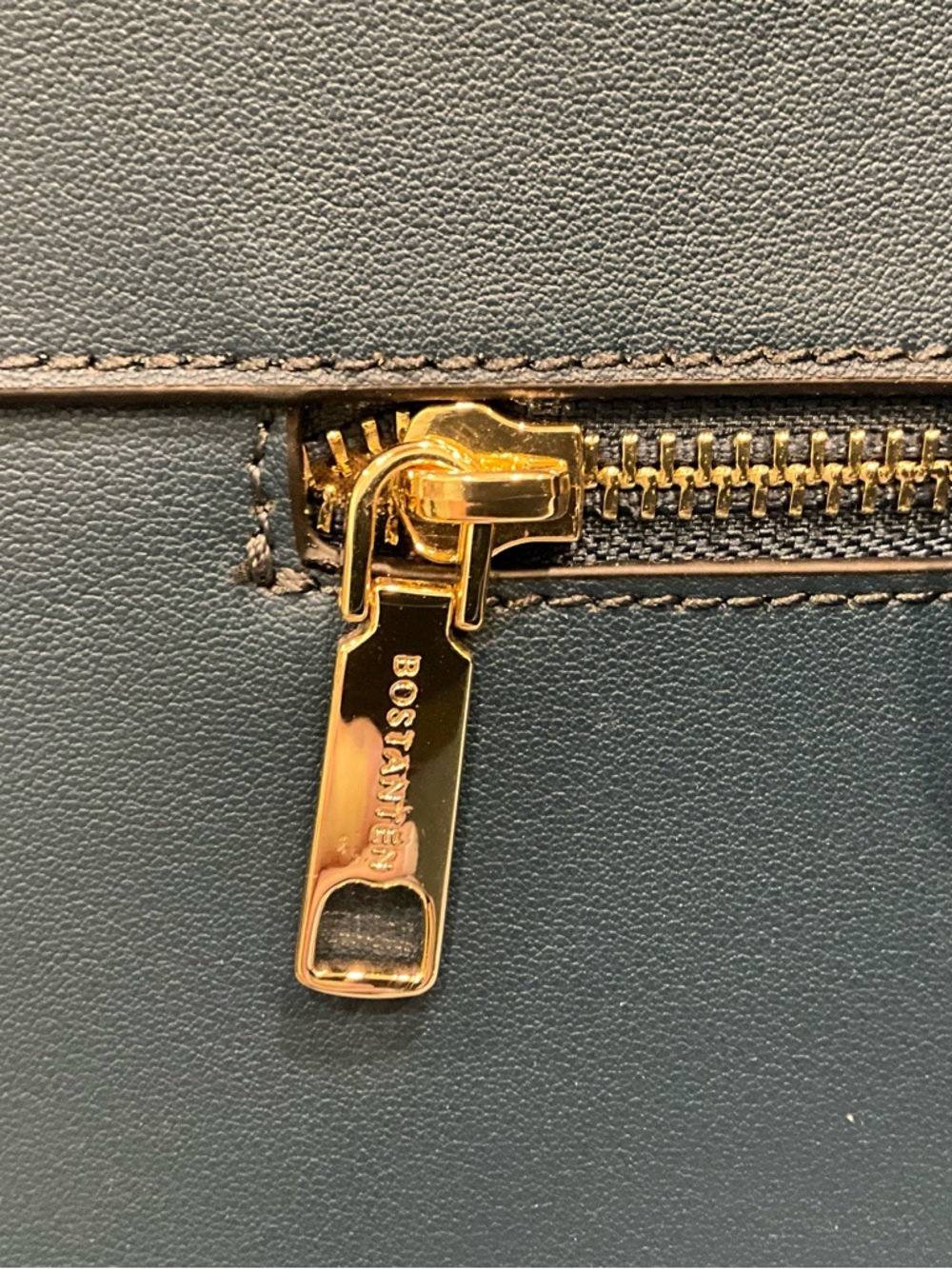 BOSTANTEN Navy and Brown Leather Satchel - Picture 10 of 14